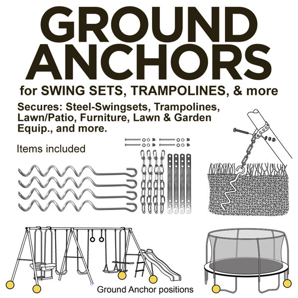 XDP Recreation Swing Set Ground Anchor Kit (Wood Not Included